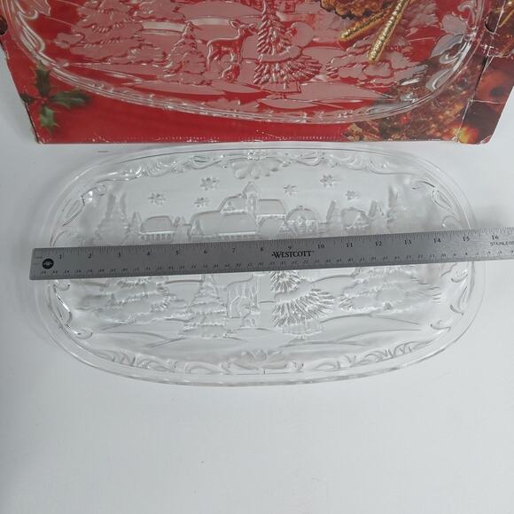 Mikasa Christmas Carol Canape Cookie Glass Platter SA‎ 839/349 15 1/2" Germany - Picture 3 of 3